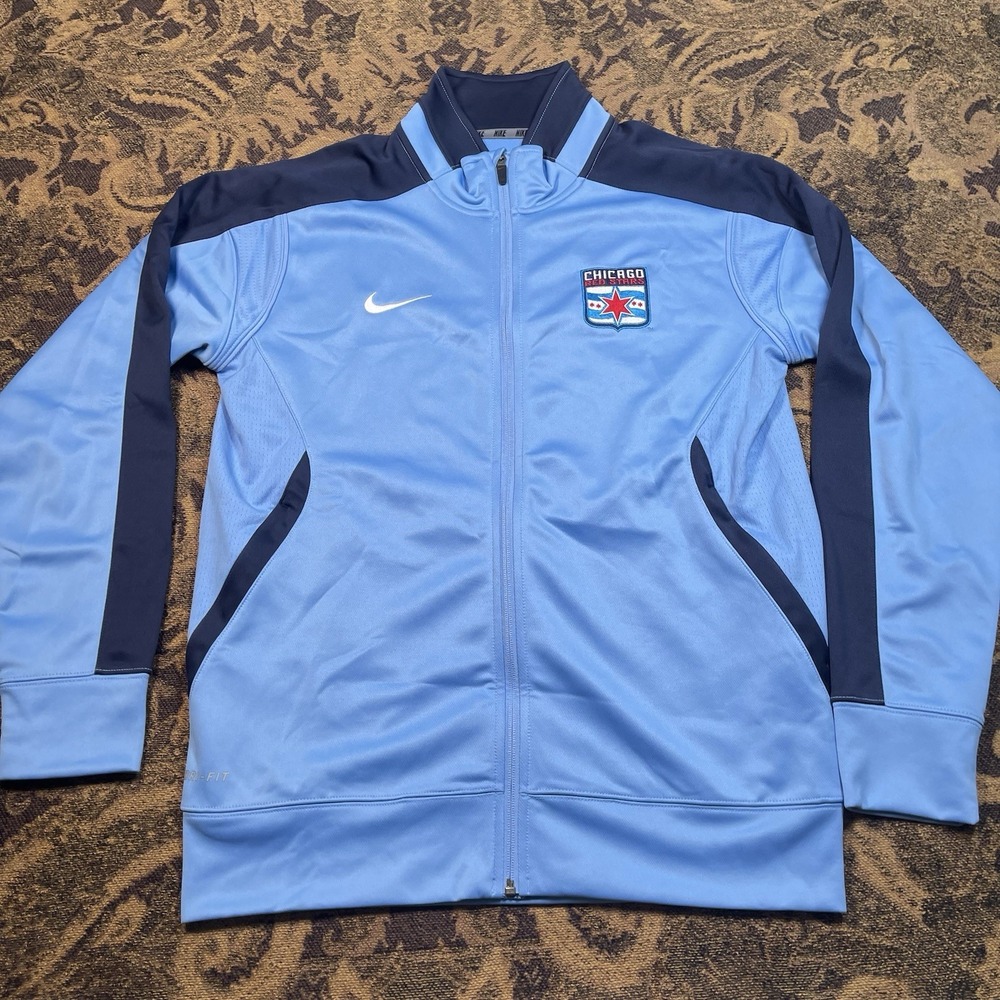 CHICAGO Red STARS NIKE Light Blue Zip Up JACKET Adult Size Small New NWSL